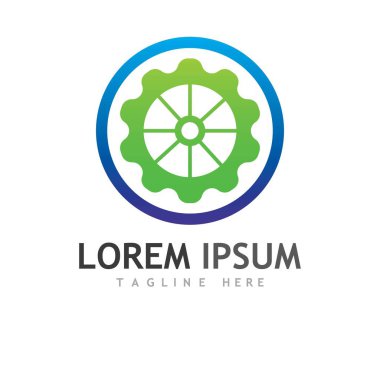Gear Logo Şablonu vektör çizimi tasarımı