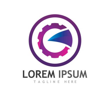 Gear Logo Şablonu vektör çizimi tasarımı