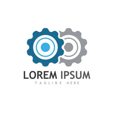 Gear Logo Şablonu vektör çizimi tasarımı