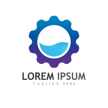 Gear Logo Şablonu vektör çizimi tasarımı