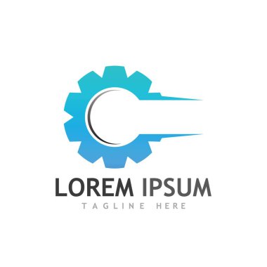 Gear Logo Şablonu vektör çizimi tasarımı