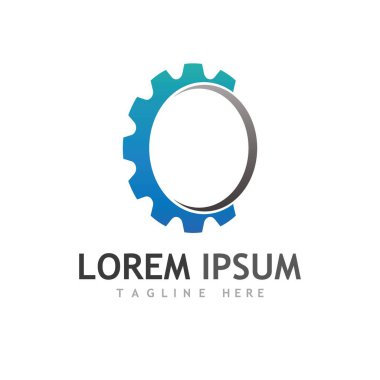 Gear Logo Şablonu vektör çizimi tasarımı