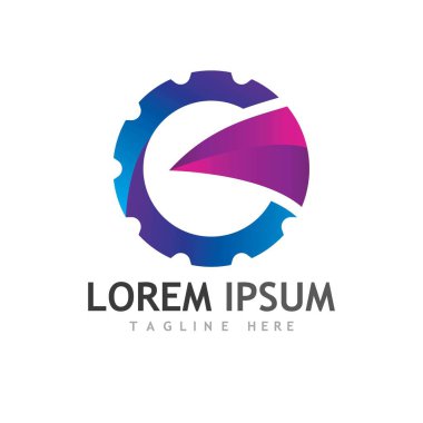 Gear Logo Şablonu vektör çizimi tasarımı