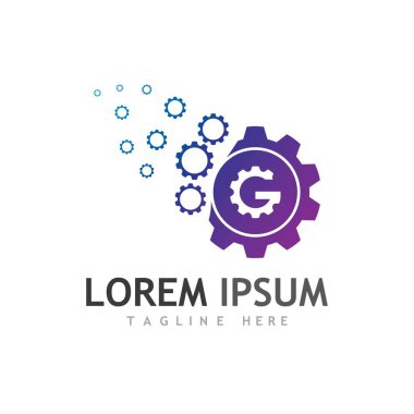 Gear Logo Şablonu vektör çizimi tasarımı