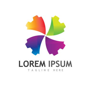 Gear Logo Şablonu vektör çizimi tasarımı