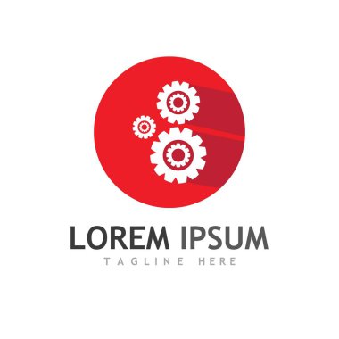 Gear Logo Şablonu vektör çizimi tasarımı