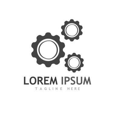 Gear Logo Şablonu vektör çizimi tasarımı