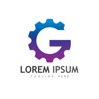 Gear Logo Şablonu vektör çizimi tasarımı