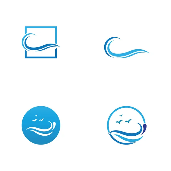 Ola Agua Icono Vector Ilustración Diseño Logo — Archivo Imágenes Vectoriales