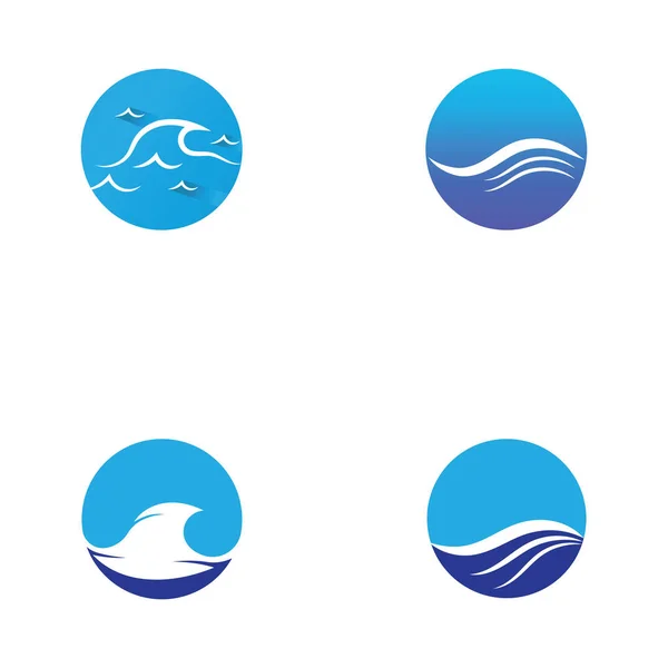 Wasser Welle Symbol Vektor Illustration Design Logo — Stockvektor