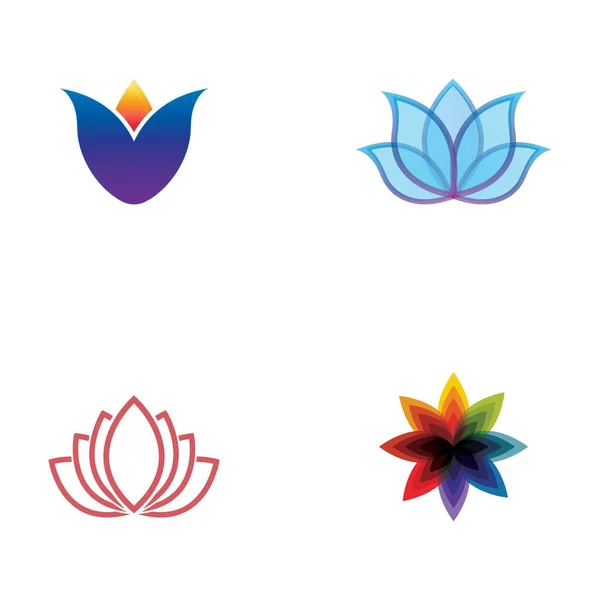 Beauty Vector Lotus Flowers Design Logo Template Icon — Stock Vector