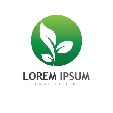 Yeşil ağaç yaprağı ekoloji doğa elementi vektörü logoları