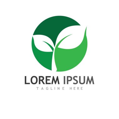 Yeşil ağaç yaprağı ekoloji doğa elementi vektörü logoları