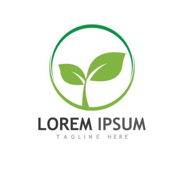 Yeşil ağaç yaprağı ekoloji doğa elementi vektörü logoları