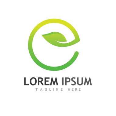 Yeşil ağaç yaprağı ekoloji doğa elementi vektörü logoları