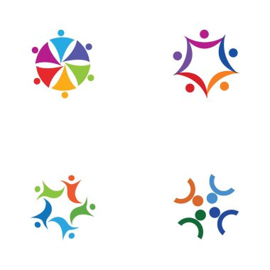 Topluluk, ağ ve sosyal simge tasarım şablonu