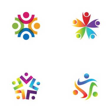 Topluluk, ağ ve sosyal simge tasarım şablonu