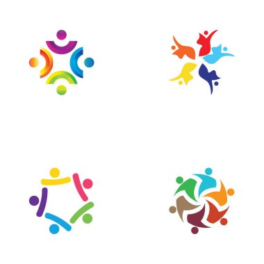 Topluluk, ağ ve sosyal simge tasarım şablonu