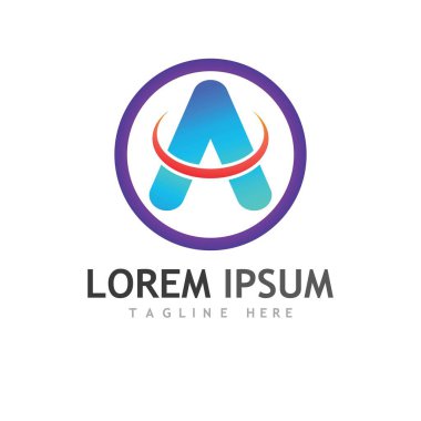 Bir Harf Şablonu vektör resimleme tasarımı