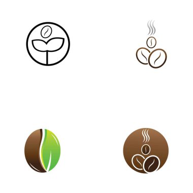 kahve çekirdeği simgesi vektör çizimi şablonu