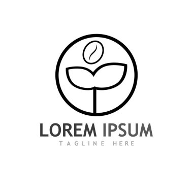 kahve çekirdeği simgesi vektör çizimi şablonu