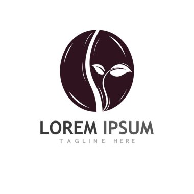 kahve çekirdeği simgesi vektör çizimi şablonu