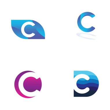 C Harfi Logo Şablonu vektör simgesi tasarımı