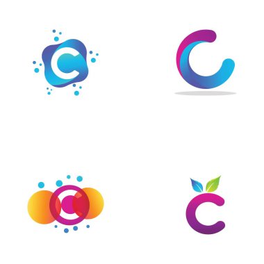 C Harfi Logo Şablonu vektör simgesi tasarımı