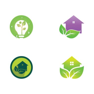 Yeşil ağaç yaprağı ekoloji doğa elementi vektörü logoları