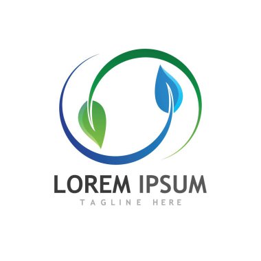Yeşil ağaç yaprağı ekoloji doğa elementi vektörü logoları