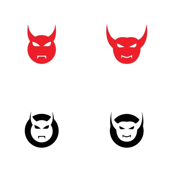 Diabeł Róg Wektor Ikona Projekt Ilustracja Logo Szablon — Wektor stockowy