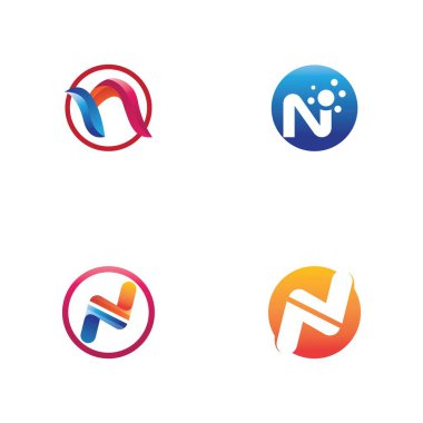N Harfi Logo Şablonu vektör resimleme tasarımı