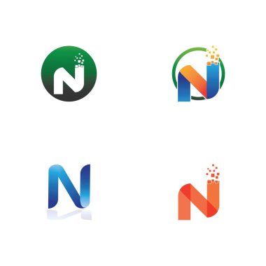 N Harfi Logo Şablonu vektör resimleme tasarımı