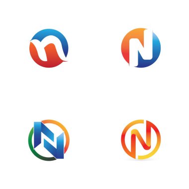N Harfi Logo Şablonu vektör resimleme tasarımı