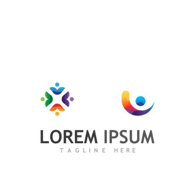 Topluluk, ağ ve sosyal simge tasarım şablonu