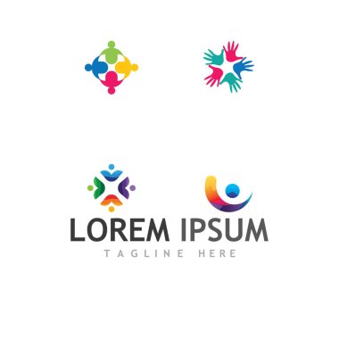 Topluluk, ağ ve sosyal simge tasarım şablonu