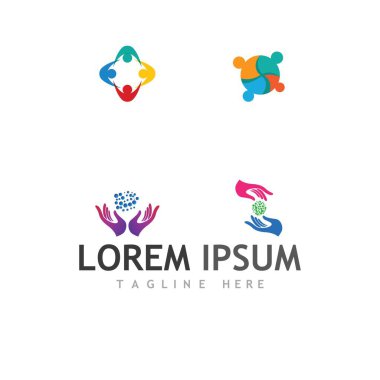 Topluluk, ağ ve sosyal simge tasarım şablonu