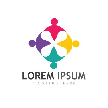 Topluluk, ağ ve sosyal simge tasarım şablonu