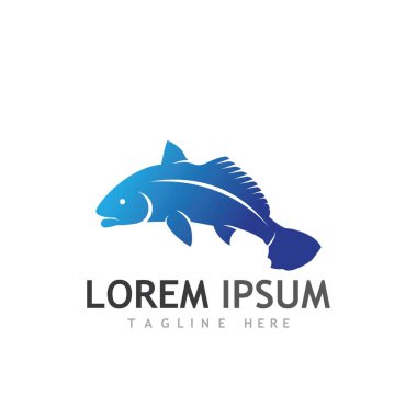Balık logosu şablonu. Yaratıcı vektör sembolü