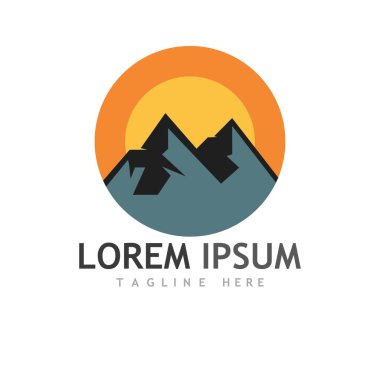 Dağ simgesi Logo Şablonu Vektör illüstrasyon Tasarımı