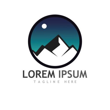Dağ simgesi Logo Şablonu Vektör illüstrasyon Tasarımı