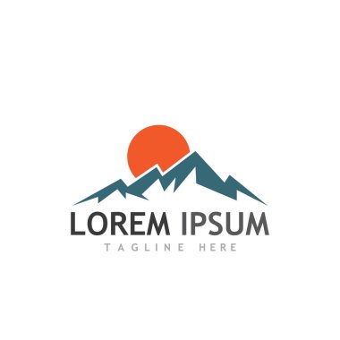 Dağ simgesi Logo Şablonu Vektör illüstrasyon Tasarımı