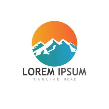 Dağ simgesi Logo Şablonu Vektör illüstrasyon Tasarımı