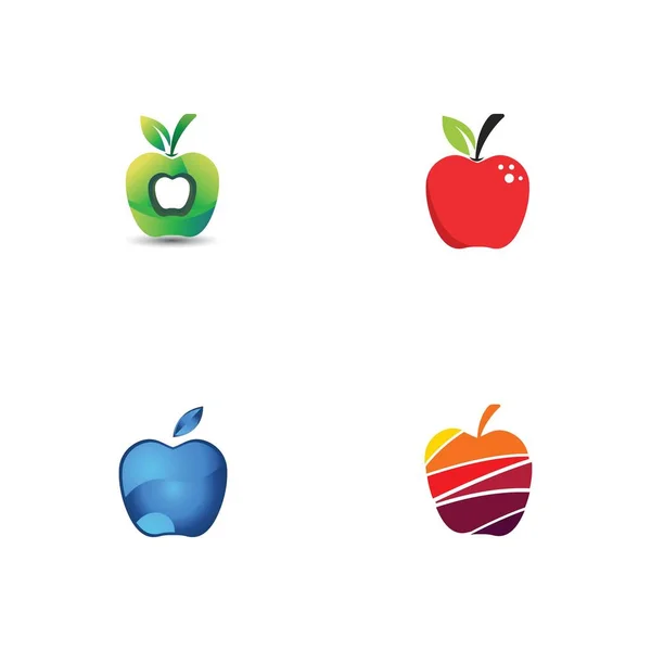 Modelo Logotipo Ícone Design Ilustração Vetorial Apple —  Vetores de Stock