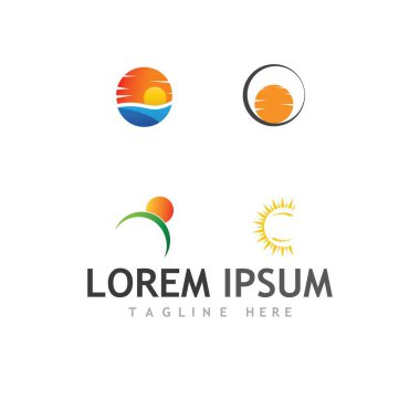 Güneş Vektörü illüstrasyon Simgesi Logo Şablonu tasarımı