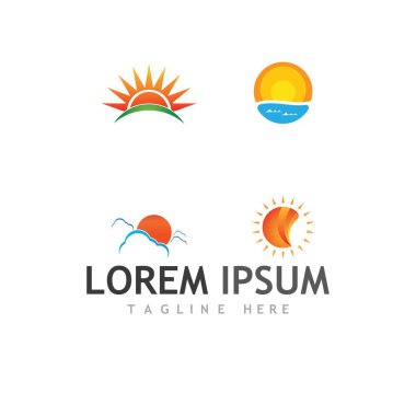 Güneş Vektörü illüstrasyon Simgesi Logo Şablonu tasarımı