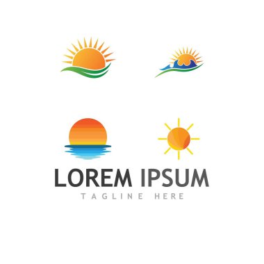Güneş Vektörü illüstrasyon Simgesi Logo Şablonu tasarımı