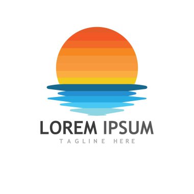 Güneş Vektörü illüstrasyon Simgesi Logo Şablonu tasarımı