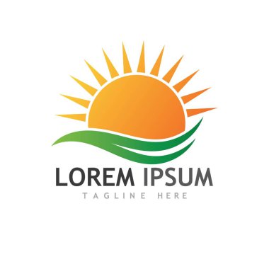 Güneş Vektörü illüstrasyon Simgesi Logo Şablonu tasarımı