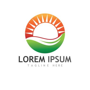 Güneş Vektörü illüstrasyon Simgesi Logo Şablonu tasarımı